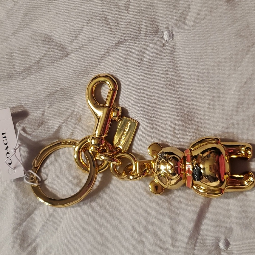 BNWT:  COACH-  Gold-toned Bear KEYCHAINS.